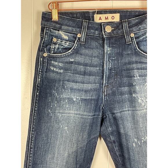 AMO Jeans Womens Babe Into the Blue High Rise Button Fly Cropped Jeans Size 26 - Picture 4 of 9